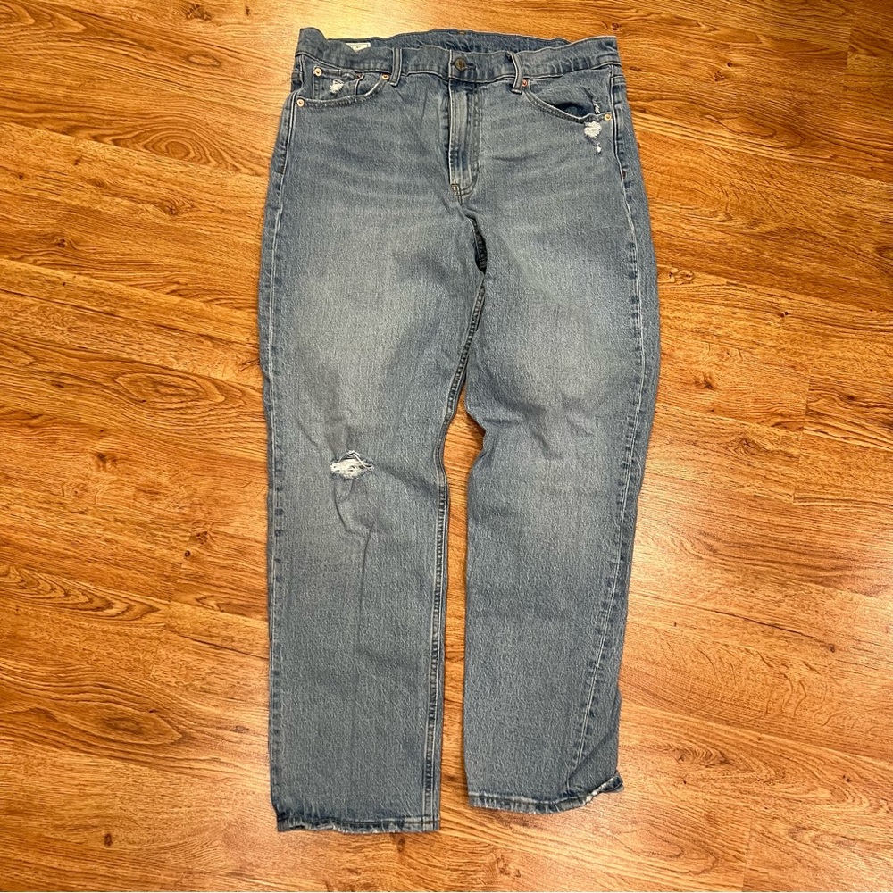 💙GAP Sky High Waisted Straight thick non stretch denim Jeans 33 / 16